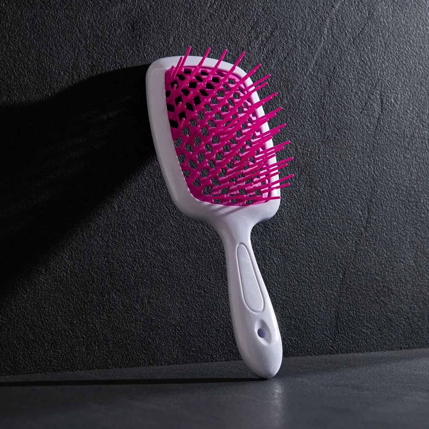 Щітка для волосся Hollow Comb Superbrush Plus White-Pink, вентильована основа