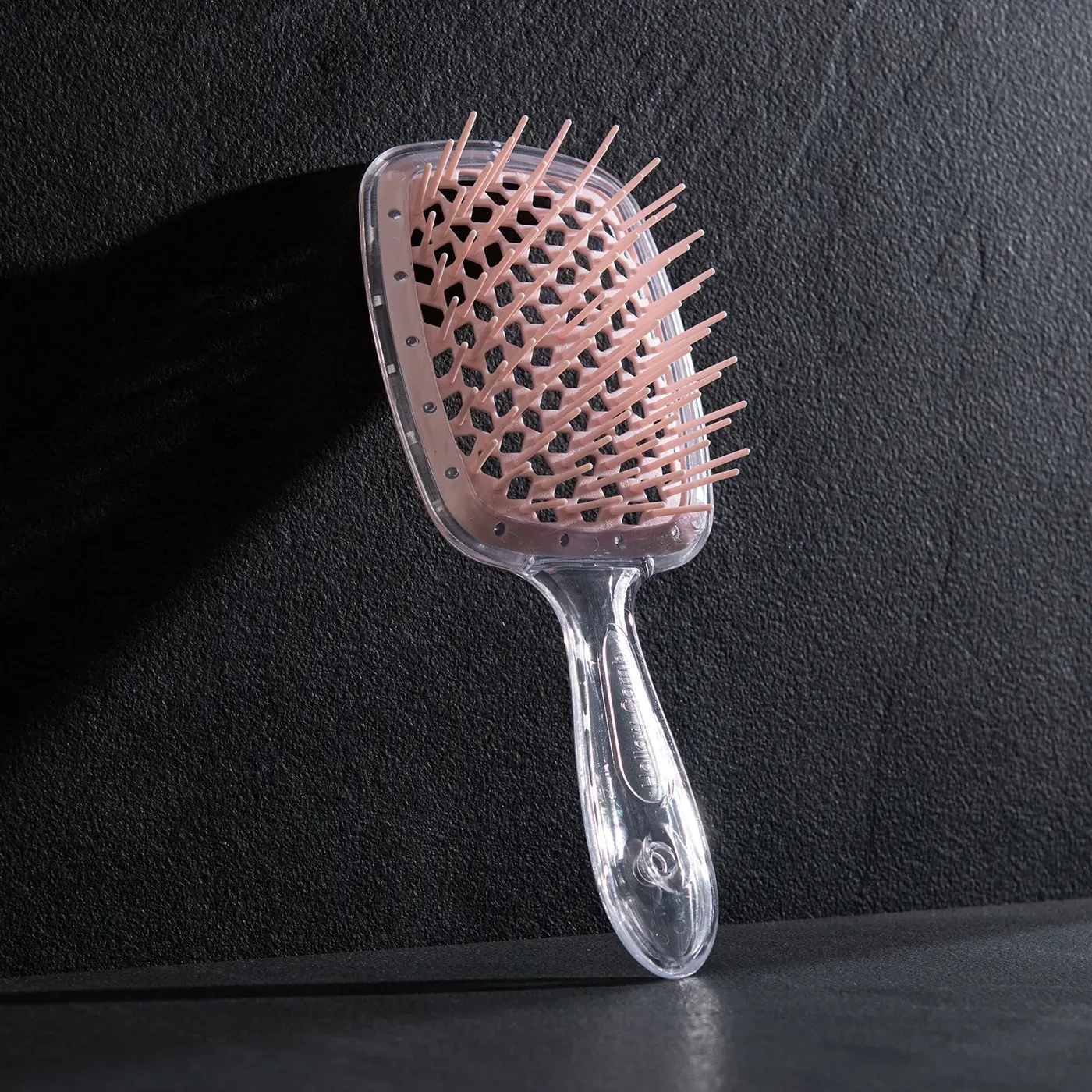 Щітка для волосся Hollow Comb Superbrush Plus Clear-Light Pink, прозорий корпус