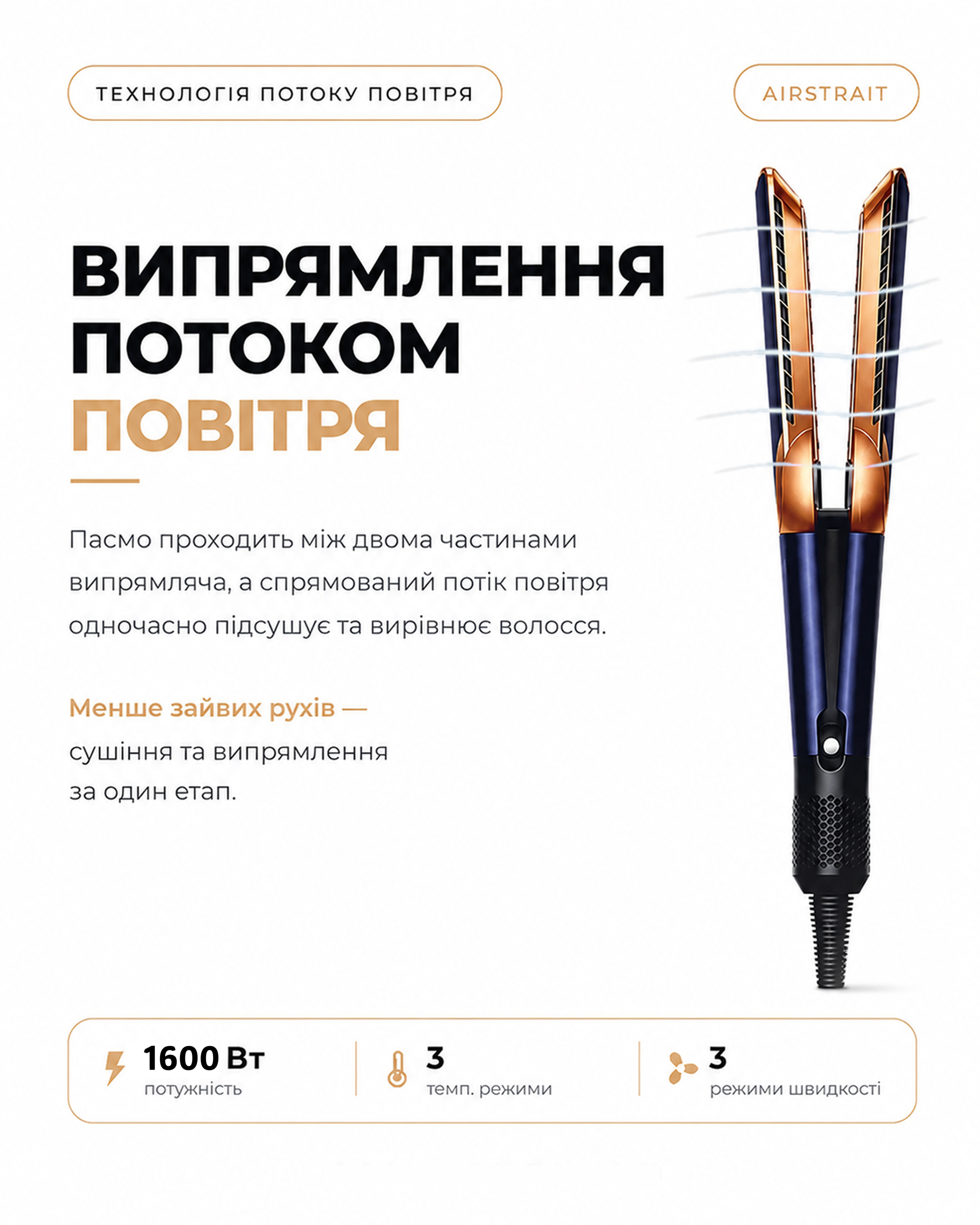 Дизайн выпрямителя Airstrait HT-01 Blue/Copper