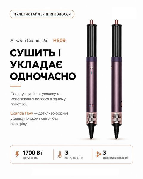Мультистайлер Airwrap HS09 Coanda 2x Jasper Plum + Case id_3687 фото
